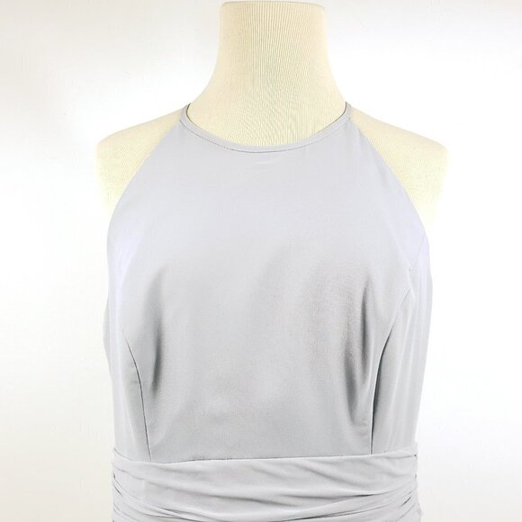 Vivian Diamond dessy collection open back draped front dress in platinum sz10 - Picture 4 of 10